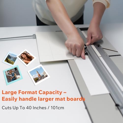 40" Capacity Board Mounted Mat Cutter for Framing – Simplex Elite Mat Cutter with 45° Bevel & Straight Cutting Heads, for Picture Frames, Artwork, Photography & DIY Projects, with Blades & Wrench