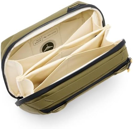 Peak Design Tech Pouch, Kelp, Electronics Organizer for Travel or Everyday Carry, Origami-Style Storage, Cable Pass-Through, Weatherproof Recycled Nylon, Gear Carry Bag for Men and Women
