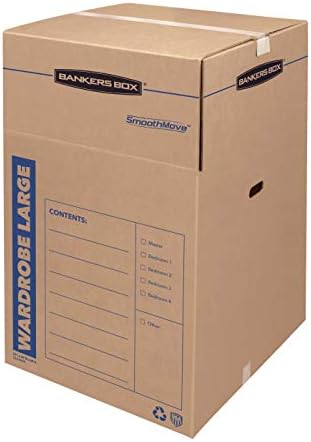 Bankers Box 3-Pack Tall Wardrobe Moving Boxes, 24" x 24" x 40"