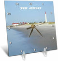 3dRose 6x6 Desk Clock - Cape May New Jersey with Lighthouse n Beach America The Beautiful