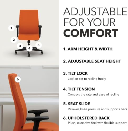 HON Ignition 2.0 Ergonomic Office Chair, Lumbar Support, Apricot