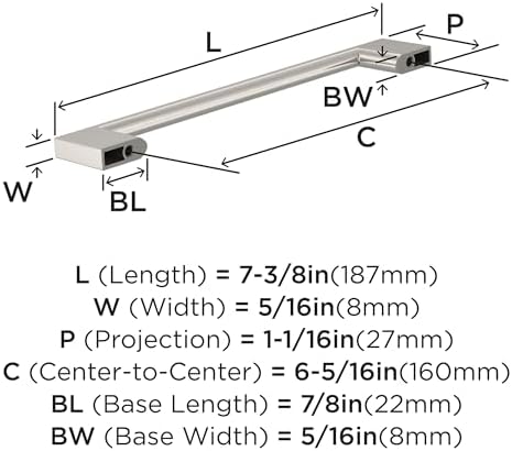 Amerock 25 Pack 6-5/16" Cityscape Satin Nickel Drawer Pull
