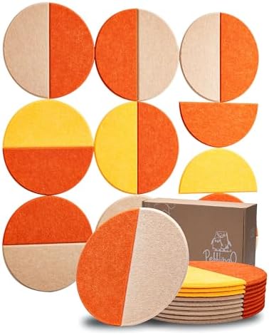 Semi-Circular Felt Wall Tiles for Bulletin Boards, Dusk