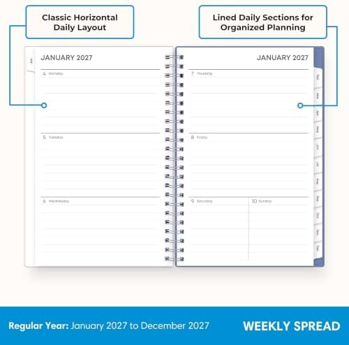 Blue Sky 2027 Weekly & Monthly Planner Calendar, 5"x8", Lindley