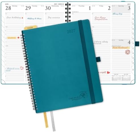 POPRUN 2027 Planner, 8.5'' x 10.5'', Weekly and Monthly Daily Calendar Book