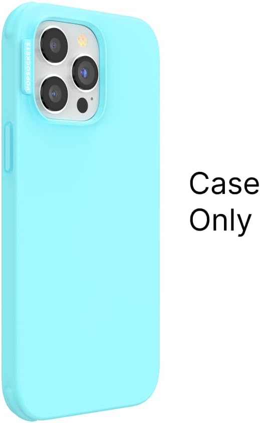 PopSockets iPhone 14 Pro Phone Case with MagSafe, Wireless Charging Compatible, Light Blue - Butterfly Pea Blue