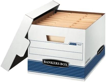 Bankers Box 30-Pack Medium-Duty File Storage Boxes, Letter/Legal, FastFold | Speed through filing with FastFold setup, sturdy stacking, reinforced handles, and dependable document protection.