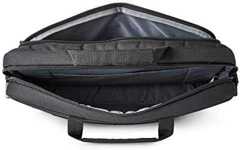 Amazon Basics Laptop Carrying Case with Shoulder Strap, 15.6-inch, Black, Large Capacity Office Work Bag, 10-Pack