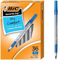 BIC Round Stic Grip Xtra Comfort Blue Ballpoint Pens, 36-Count Pack
