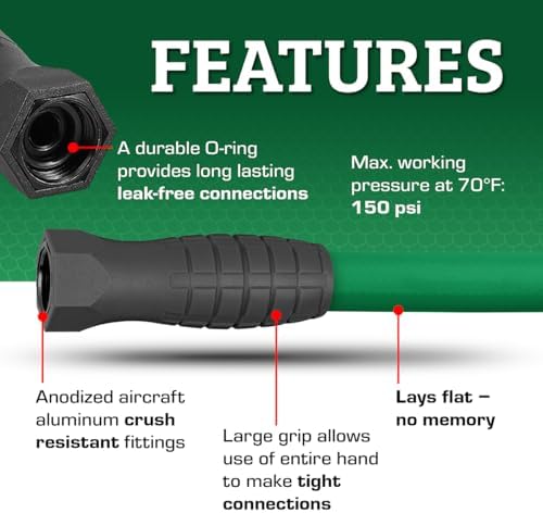 Flexzilla Colors SwivelGrip Garden Hose 5/8 in. x 10 ft., Lightweight All-Weather Water Hose, Durable and Flexible, Leak-Free Connections, Forest Green