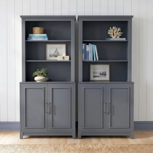 Martha Stewart Lily Pond 4-Piece Modular Cabinet and Hutch, Slate Blue