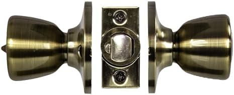 Design House Terrace Keyed Entry Door Knob, Antique Brass