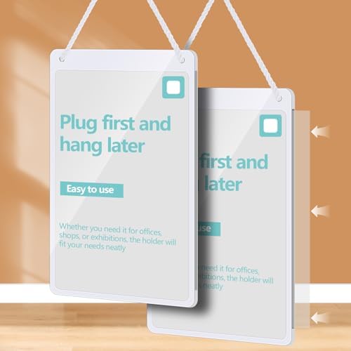 Thyle 6 Pcs Business Retail Hanging Sign Holder 8.3 x 5.8 Inch Plastic Advertising Signage Sign Holder Craftsman's Stall Clear Poster Frame for Store Supermarket Exhibition Mall Restaurant Display