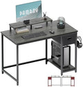 Pamray 39 Inch Small Computer Desk with Monitor Stand and Drawer for Gaming