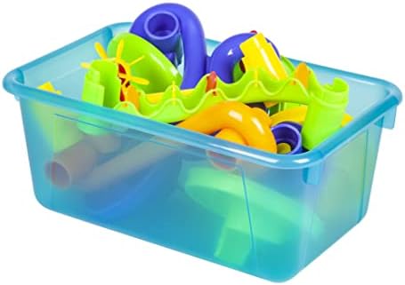 Storex Small Cubby Bins – Plastic Storage Containers for Classroom, 12.2 x 7.8 x 5.1 inches, Candy Teal, 5-Pack (62480A05C)