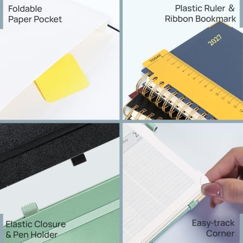 POPRUN Pocket Calendar 2027,4" x 6.25" Small Weekly Planner