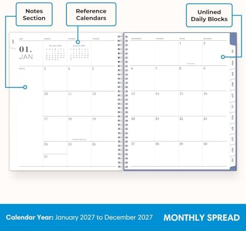Blue Sky 2027 Weekly & Monthly Planner Calendar, 8.5"x11", Lindley