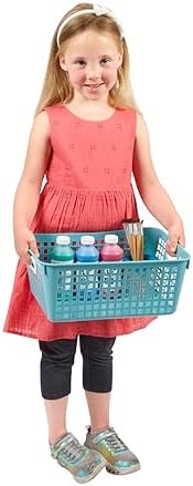 Really Good Stuff Large Plastic Book Baskets, 13.25" by 10" by 5.5"-12-Pack
