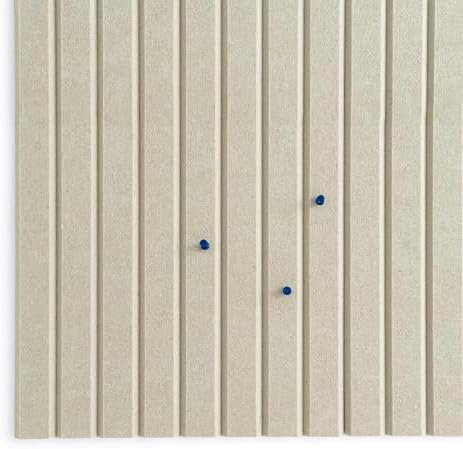 VIVELDA Felt Bulletin Board Tiles 48"x36" - 12-Pack Cork Board Alternative, OEKO-TEX Certified, NRC 0.95 Acoustic Felt Wall Panels, Damage-Free Adhesive, Slatted Design Home Office & Classroom (Opera)