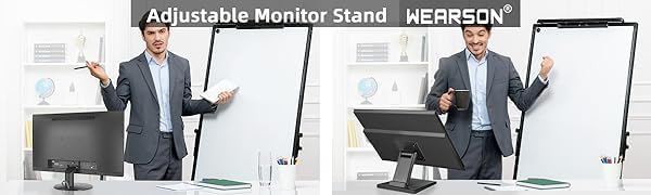Adjustable LCD TV Stand Folding Metal Monitor Desk Stand with VESA Hole 75x75mm&100x100mm (WS-03A2)