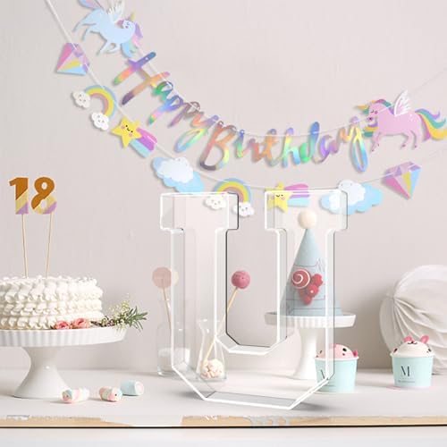 13.8" Acrylic Letter Charcuterie Tray,Fillable Alphabet Box (Letter U)