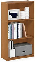Furinno Basic 3-Tier Book Shelf with Open Shelves, Light Cherry