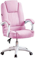 Computer Chair Office Chair Fabric Office Chair Computer Chair Ergonomic Pulley Game Chair Adjustable Tilt 155° with Armrest and Waist Support for Home Ergonomic Desk Chair (Pink Without Foot Pad