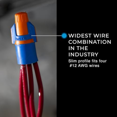 Ideal Electrical Twister Proflex Mini (30-443J) Orange/Blue Wire Connector, Jar of 175 — Compact Twist-On Wire Nuts for 22 to 12 AWG with Comfort SureGrip and Flexible Skirt