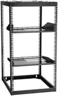 VEVOR 20U Server Rack, Open Frame Network Rack,4-Post Floor Standing or Wall Mounted, Includes 2PCS Vented 1U Rack Shelves & Mounting Hardware, Computer Wall Rack for 19" IT/AV Equipment