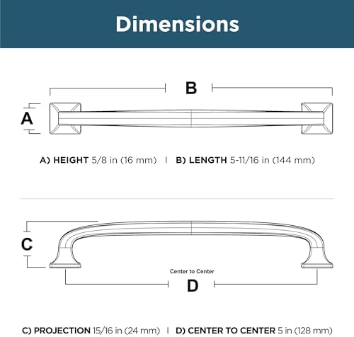 Franklin Brass Lombard (1-Pack) Cabinet Handles 5-1/16' Hole Center Soft Iron Kitchen Drawer Pulls Dresser, Furniture Hardware P29614-SI-C