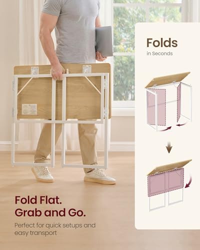 VASAGLE Folding Desk, Small Computer Desk, Foldable Table 31.5 Inch