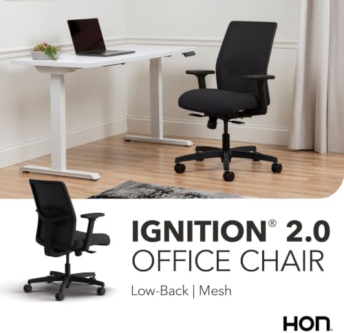 HON Ignition 2.0 Low Back Ergonomic Office Chair, Desk Chair, Onyx
