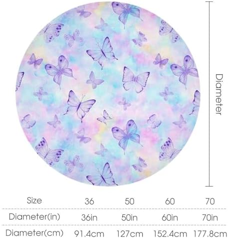 Dreamy Butterfly Tablecloth, Colorful Butterflies Watercolor Blue Purple Print Table Cover for Outdoor Party Picnic Kitchen Dinning Table Decor, 50x50in