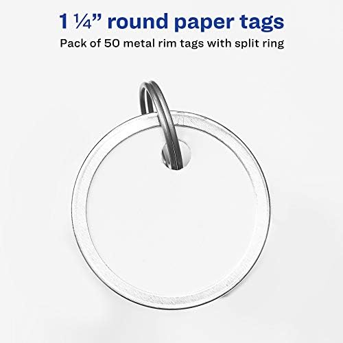 Kidde 001795 Combination TouchPoint Entry Key Locker, Clay, 30 & Avery Metal Rim Key Tags, 1.25" Diameter Tag, Metal Split Ring, White, 50 Tags (11025)