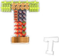 13.8" Acrylic Letter Charcuterie Tray,Fillable Alphabet Box (Letter T)