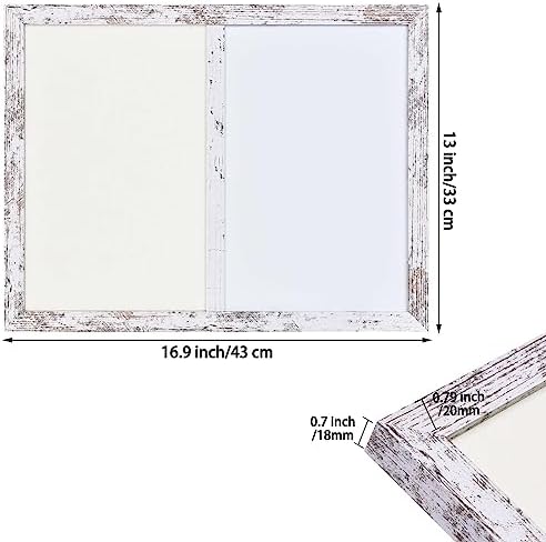 Bulletin Board Whiteboard Beige Felt Board Combo for Office School Kitchen Bedroom, White Wood Frame,13"*17",Whiteboard+WH-3343WH
