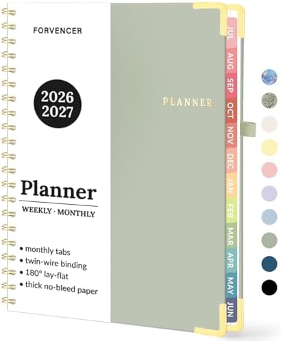 Forvencer Academic Planner 2026-2027, Weekly & Monthly Hardcover Planner A4