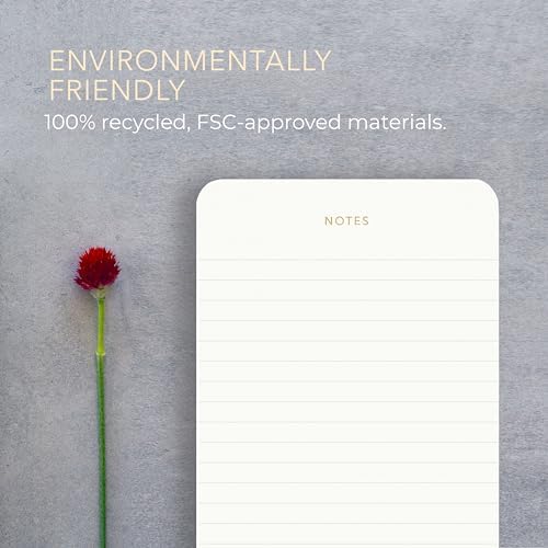 Small Lined Notepads for Work, Gold Foil, 6.3 x 3.9 in, 5 Pack, 375 Sheets