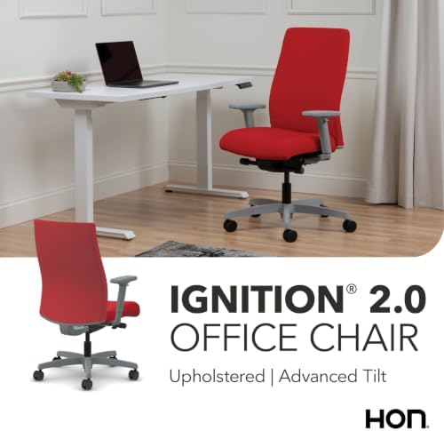 HON Ignition 2.0 Ergonomic Office Chair, Lumbar Support, Desk Chair, Ruby