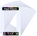 Hygloss 48 Pack Paper Picture Frames, White cardstock Photo Frame 11x14-Inch, Papers Frames to Decorate for Wedding Birthday DIY Classroom Crafts and Decorations