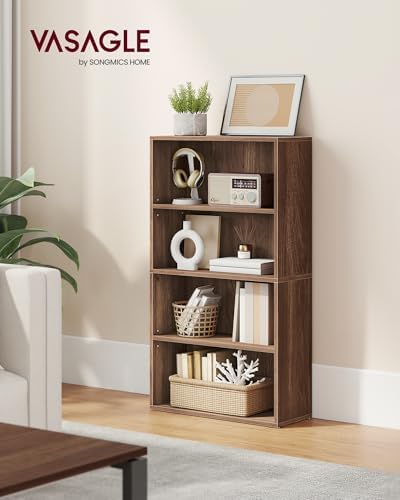 VASAGLE 4-Tier Bookshelf, Storage Organizer, 23.6 x 9.4 x 42.4 Inches