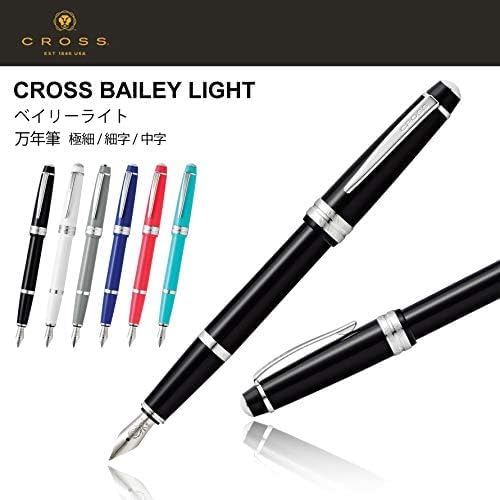 Cross Bailey Light Polished White Resin Fountain Pen, Medium Nib