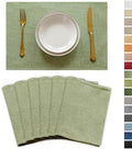 Demetex Green Placemats Set of 6 Washable Place Mats Heat Resistant Table Mats Sage Placemat for Kitchen Dining Plate Tables, Green