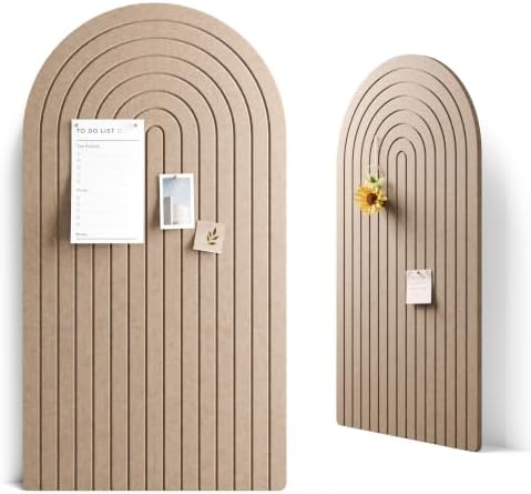 Large Arched Felt Bulletin Board 47.2''×25.5'', Taupe