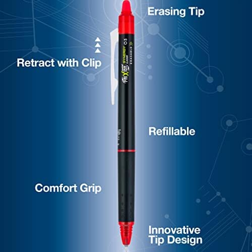 PILOT FriXion Synergy Clicker Erasable, Pack of 8, Red