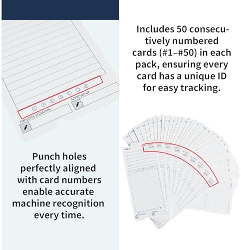 300 Time Cards AT-4500 Time Cards 6-Packs of 50ea (with separate box)