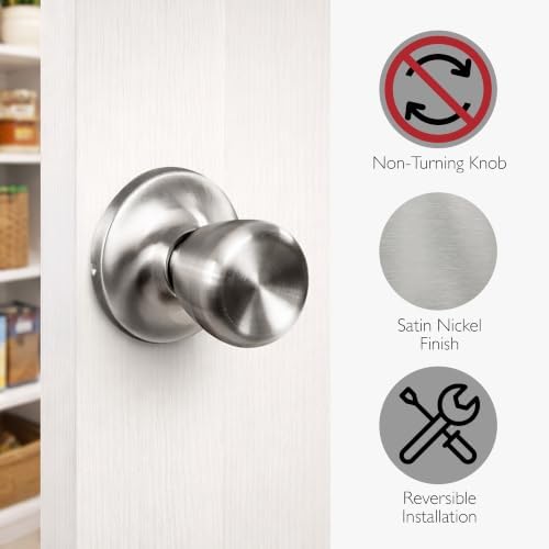 Design House Terrace Dummy Door Knob, Satin Nickel