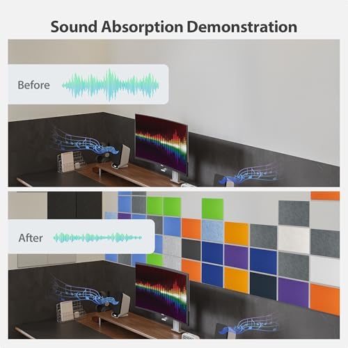 12 Pack Rectangle Acoustic Panels Self Adhesive Sound Proof Foam(Beige)