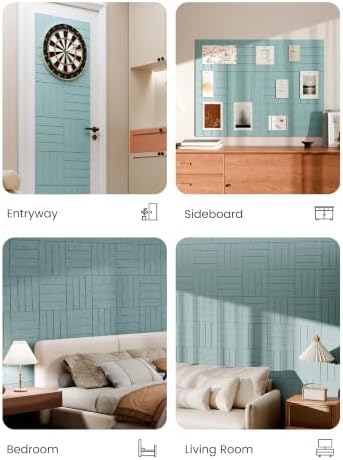 Bumusty 48" x 36" Large Cork Board Alternative, Aqua Blue