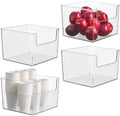 iDesign Open-Front Storage Bin, Set of 4, Clear